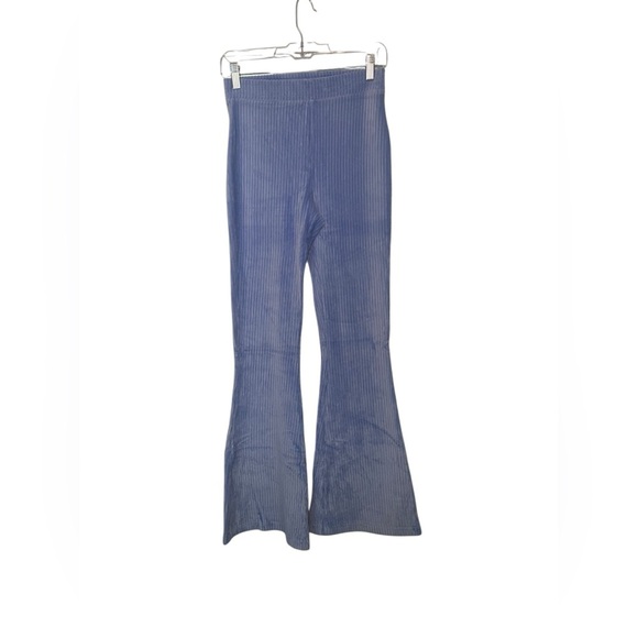 Aerie New NWT Dark Blue Groove On Velour High Waisted Flare Pant Size Small - Picture 4 of 7